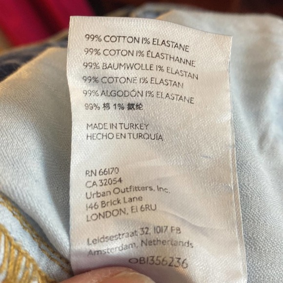 NEW Free People Thunderbird pink lightning bolt flare jeans, 33 - Picture 12 of 12